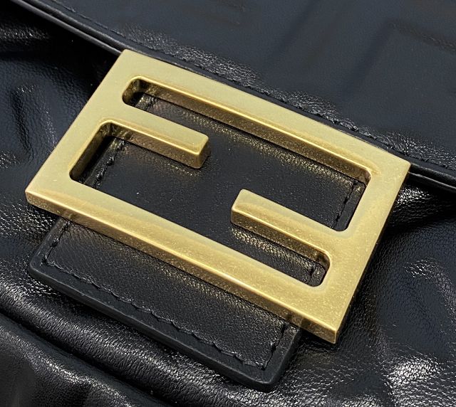 Fendi original lambskin medium baguette bag 8BR600 black