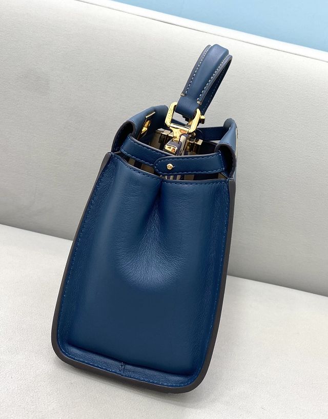 Fendi original lambskin small peekaboo bag 8BN244 navy blue