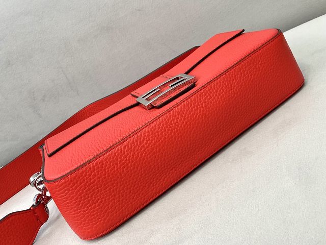 Fendi original grained calfskin medium baguette bag 8BR600 red