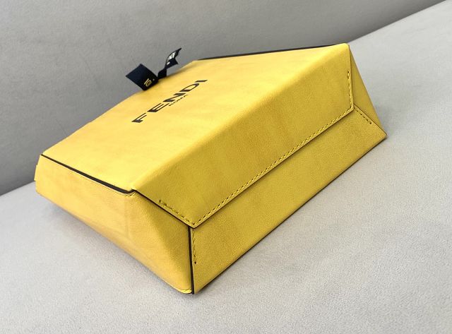 Fendi original suede small shopping bag 8BS030 yellow