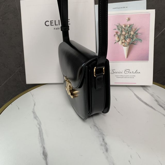 Celine original calfskin teen besace triomphe bag 110413 black