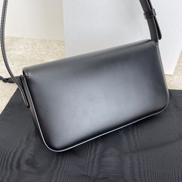 Celine original calfskin triomphe shoulder bag 194143 black