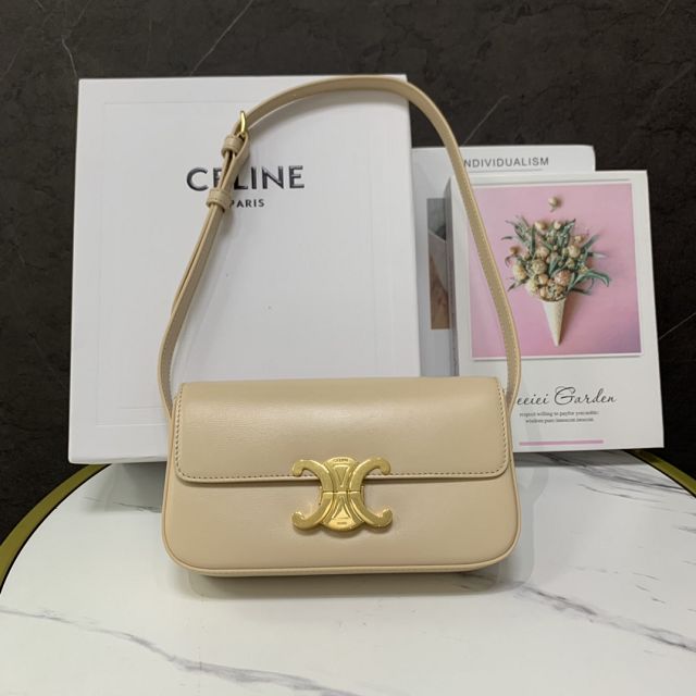 Celine original calfskin triomphe shoulder bag 194143 safari