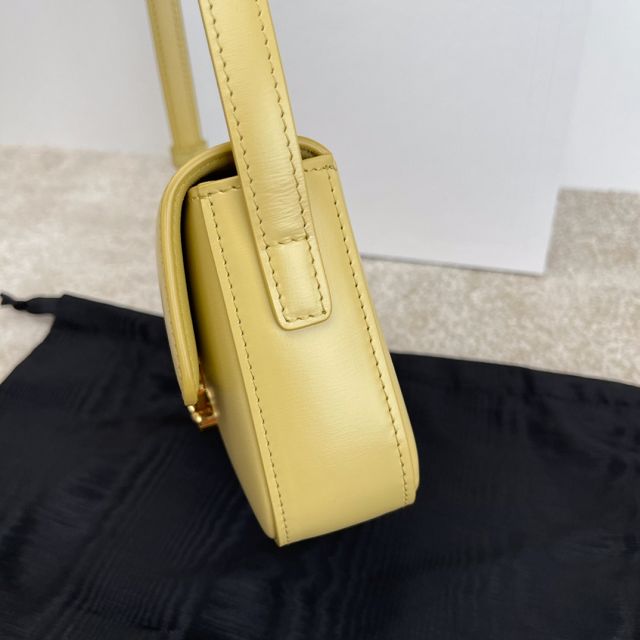 Celine original calfskin triomphe shoulder bag 194143 yellow