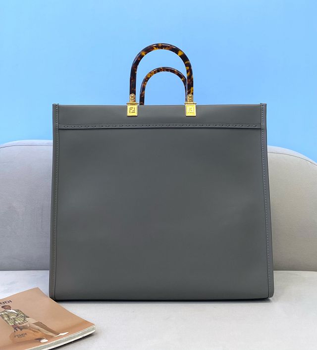 Fendi original calfskin large sunshine shopper bag 8BH372 grey