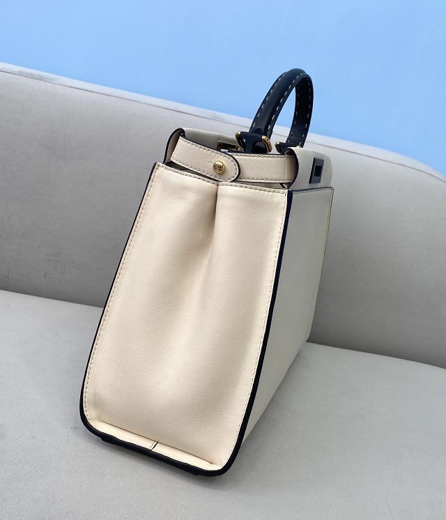 Fendi original calfskin medium peekaboo bag 8BN240 white