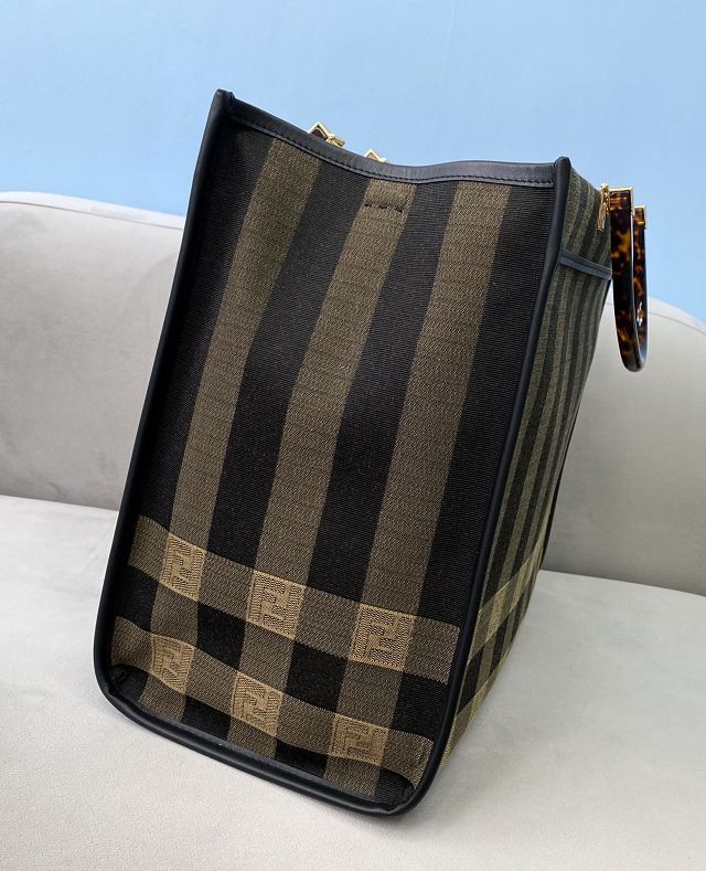 Fendi original canvas large sunshine shopper bag 8BH372 brown&black