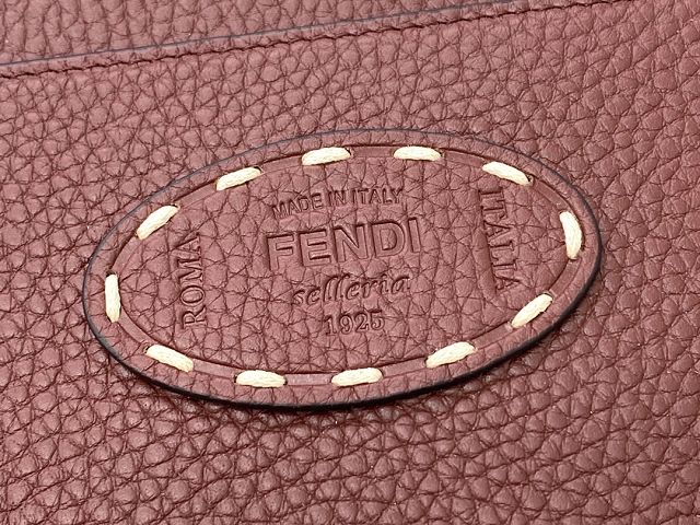 Fendi original grained calfskin medium peekaboo ISeeU bag 8BN321 dark brown