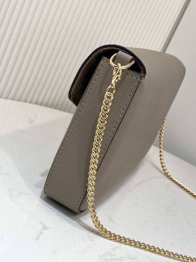 Fendi original calfskin wallet on chain 8BS032 grey