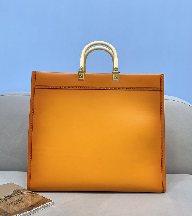 Fendi original calfskin large sunshine shopper bag 8BH372-2 orange