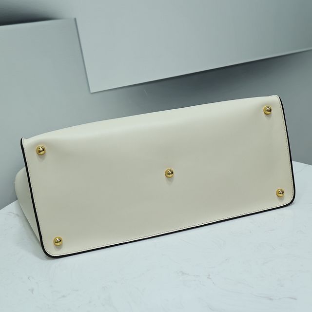 Fendi original calfskin large way handbag 8BH391 white