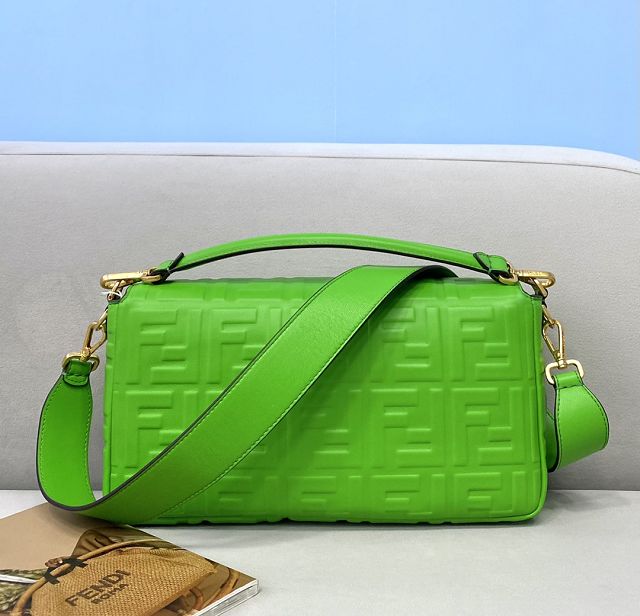 Fendi original lambskin large baguette bag 8BR795 green