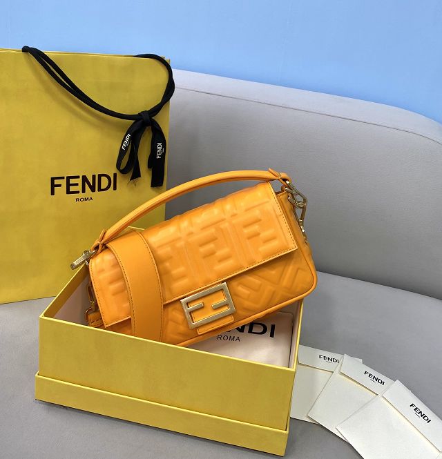 Fendi original lambskin medium baguette bag 8BR600 orange