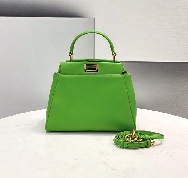 Fendi original lambskin small peekaboo bag 8BN244 green