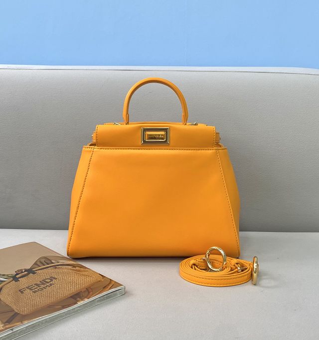 Fendi original lambskin small peekaboo bag 8BN244 orange