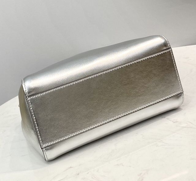 Fendi original lambskin small peekaboo bag 8BN244 silver