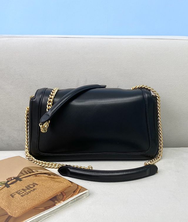 Fendi original lambskin medium baguette chain bag 8BS044 black