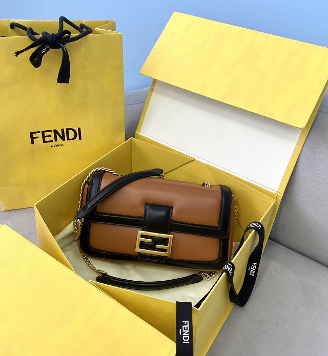 Fendi original lambskin medium baguette chain bag 8BS044 brown