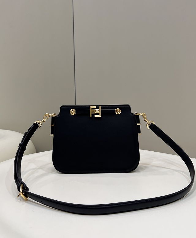 Fendi original calfskin touch gusseted bag 8BT349 black