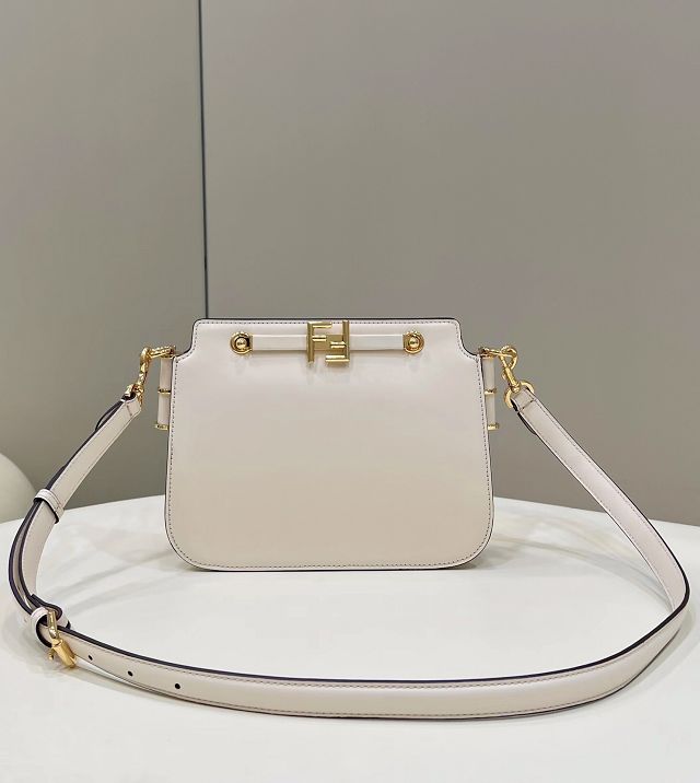 Fendi original calfskin touch gusseted bag 8BT349 white