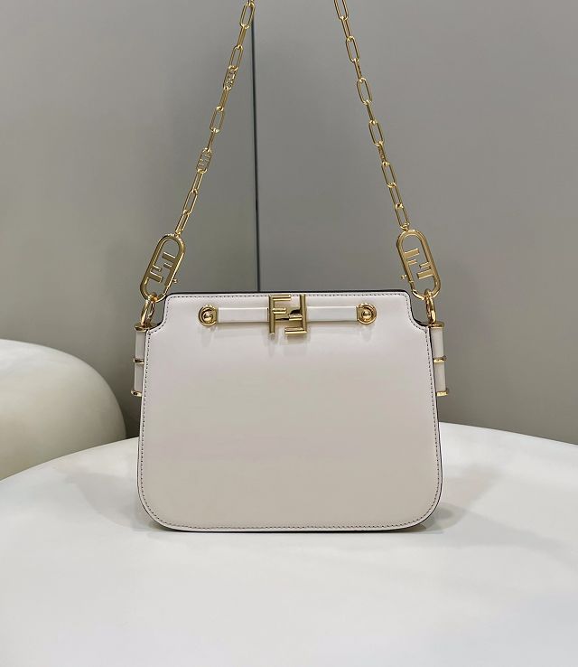 Fendi original calfskin touch gusseted bag 8BT349 white