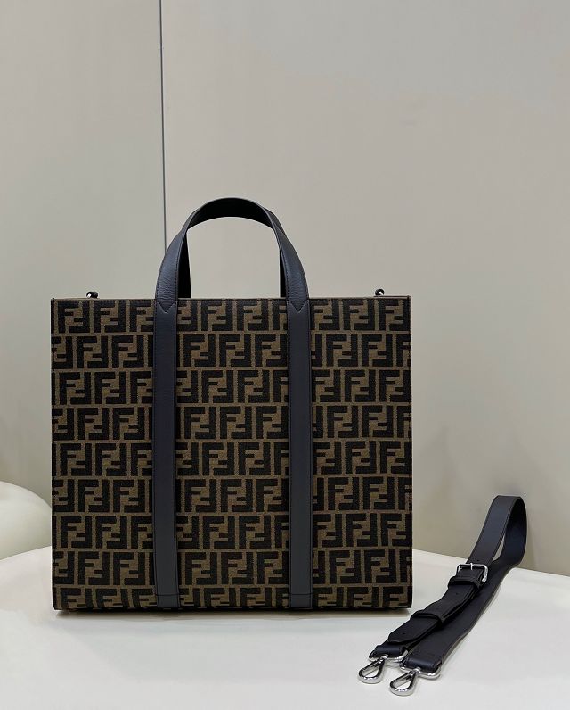 Fendi original fabric shopper bag 7VA390 brown