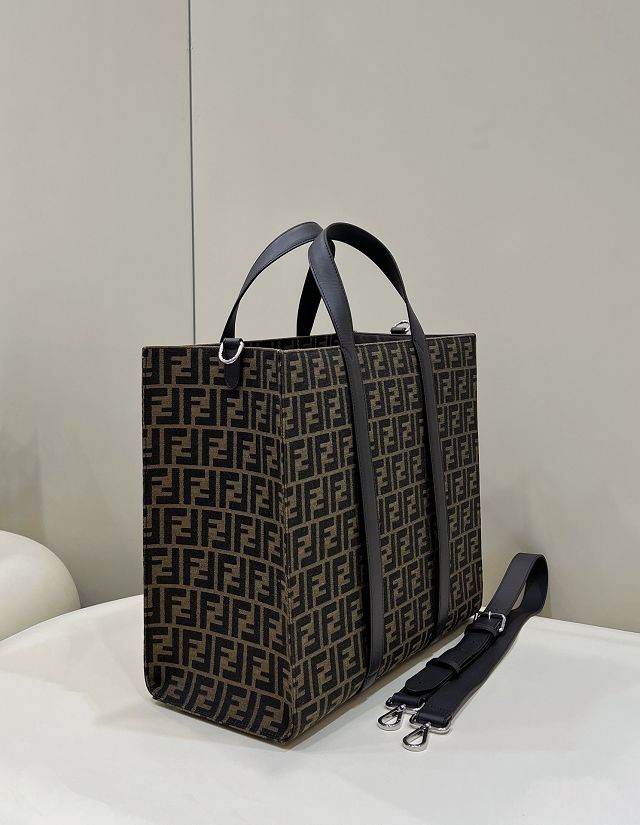 Fendi original fabric shopper bag 7VA390 brown