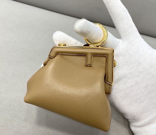 Fendi original lambskin first nano bag 7AS051 apricot