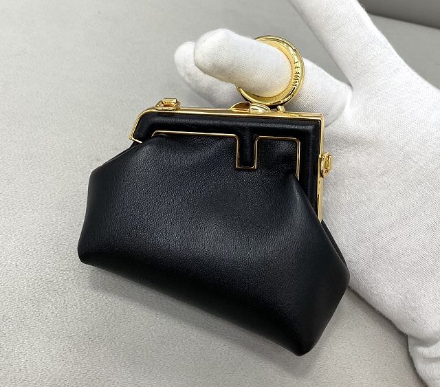 Fendi original lambskin first nano bag 7AS051 black