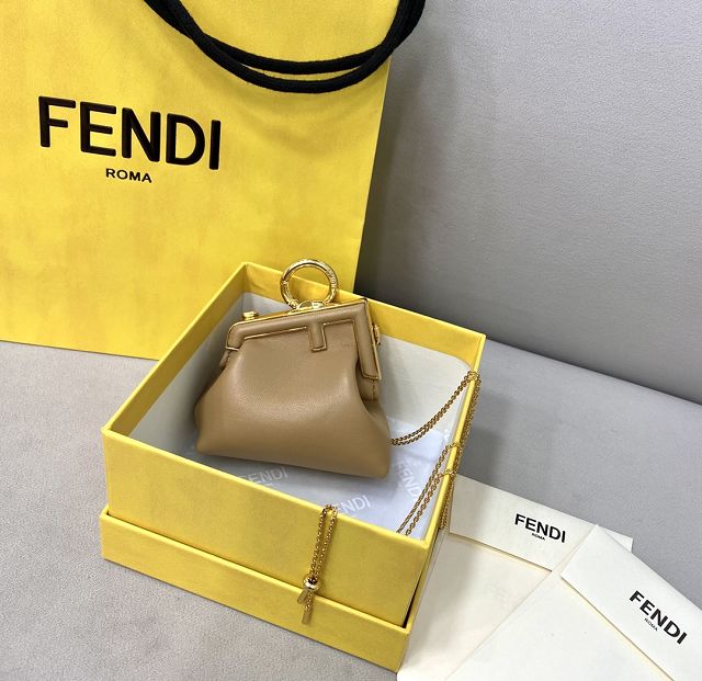 Fendi original lambskin first nano bag 7AS051 apricot