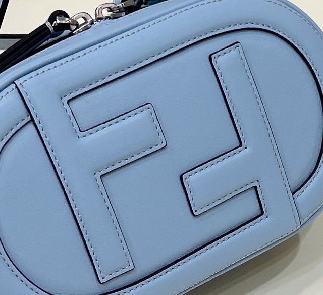 Fendi original calfskin O-Lock mini camera case 8BS058 blue