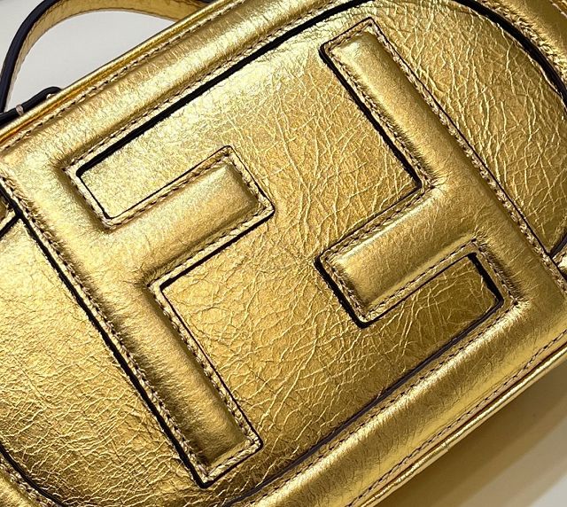 Fendi original calfskin O-Lock mini camera case 8BS058 gold