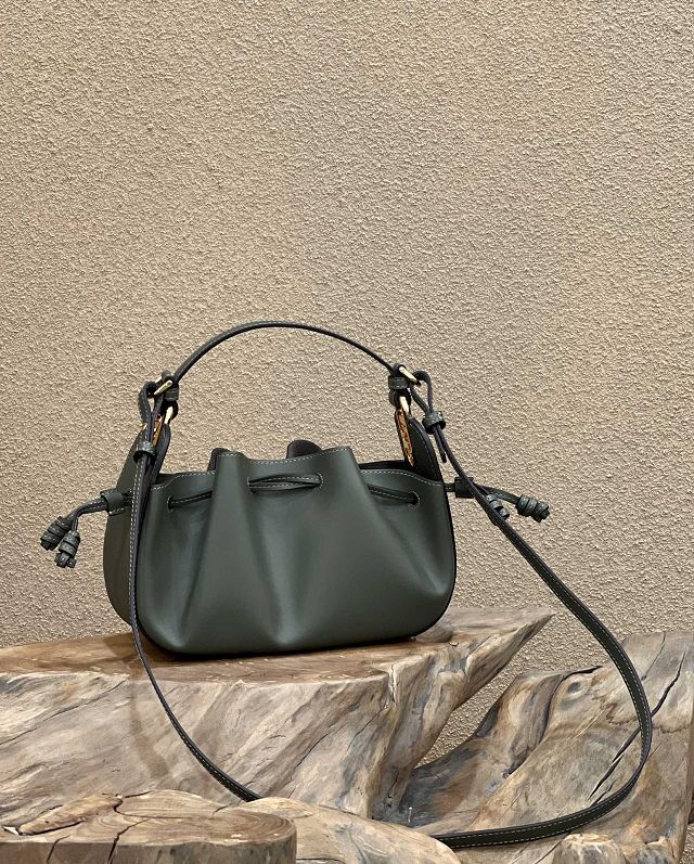 Fendi original calfskin mini pomodorino bag 8BS059 dark green