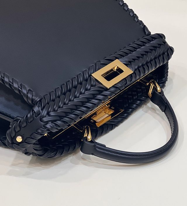 Fendi original calfskin small peekaboo ISeeU bag 8BN327-3 black