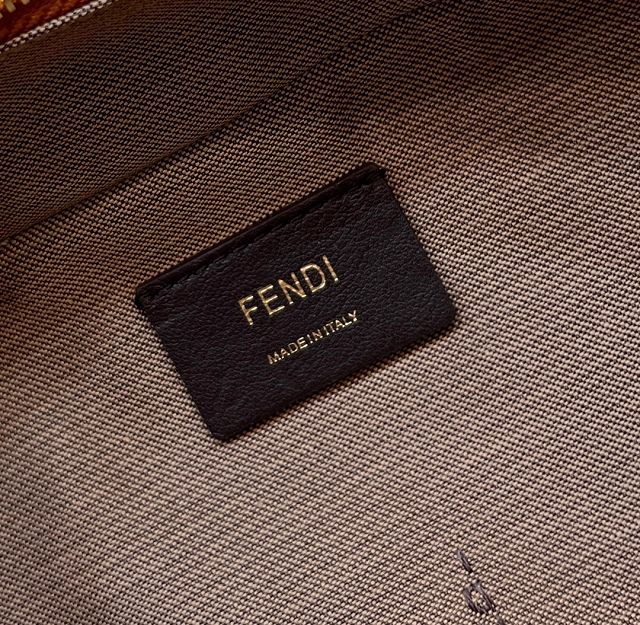 Fendi original suede O-Lock mini camera case 8BS058 brown