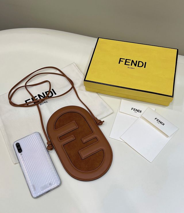 Fendi original suede O-Lock phone pouch 7AS055 