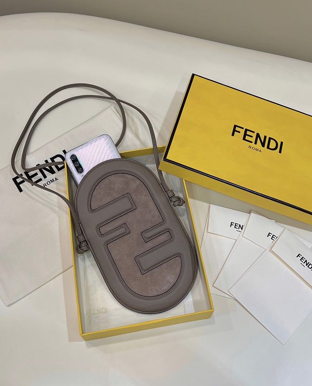 Fendi original suede O-Lock phone pouch 7AS055 