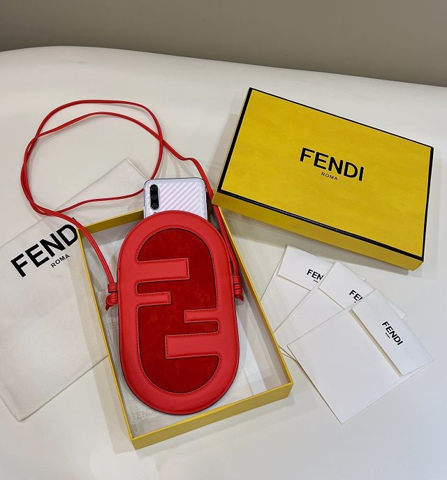 Fendi original suede O-Lock phone pouch 7AS055 