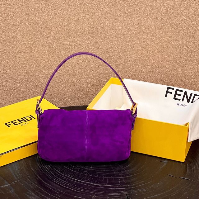 Fendi suede medium 1997 baguette bag 8BR339 purple