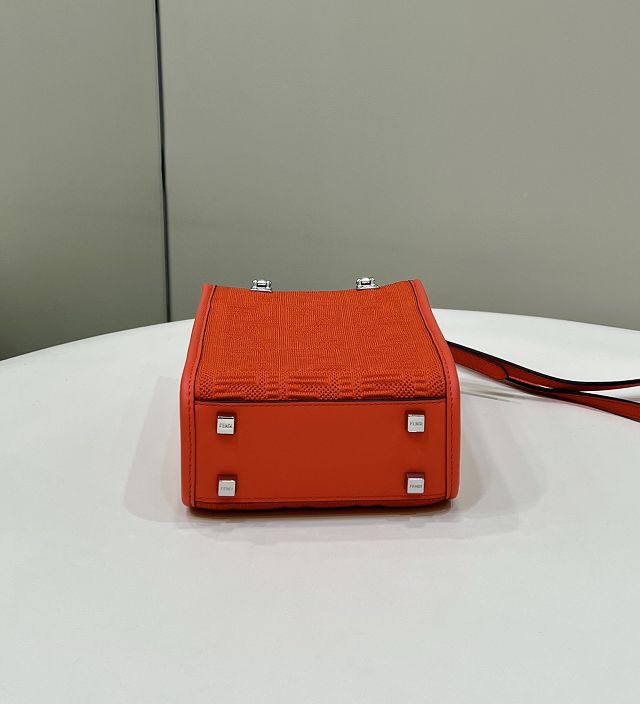 Fendi original fabric mini sunshine shopper bag 8BS051 red