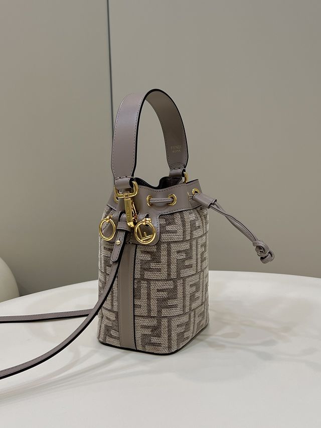 Fendi original fabric small mon tresor bucket bag 8BS010 grey