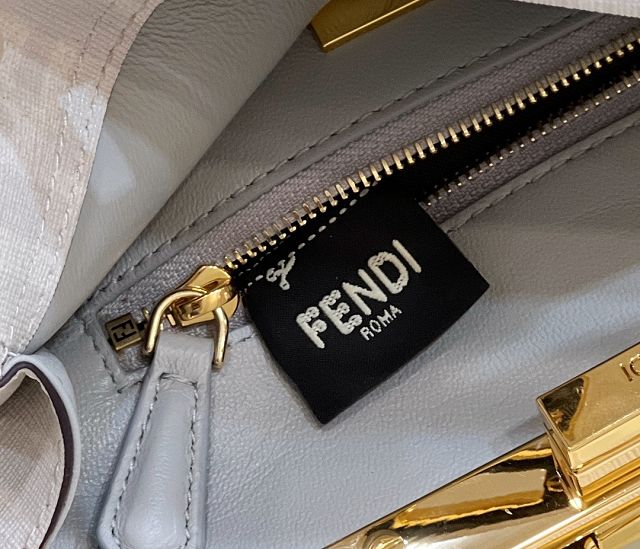 Fendi original fabric small peekaboo bag 8BN244 white