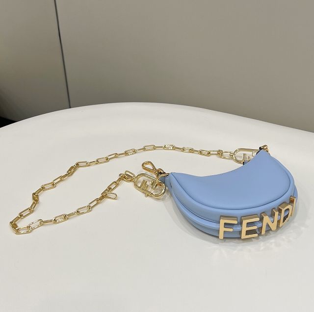 Fendi original calfskin nano fendigraphy bag 7AS089 blue