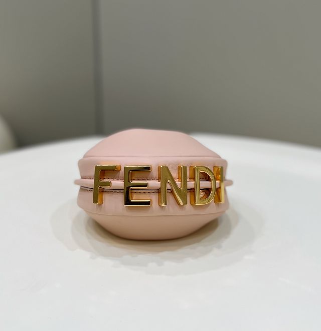 Fendi original calfskin nano fendigraphy bag 7AS089 light pink