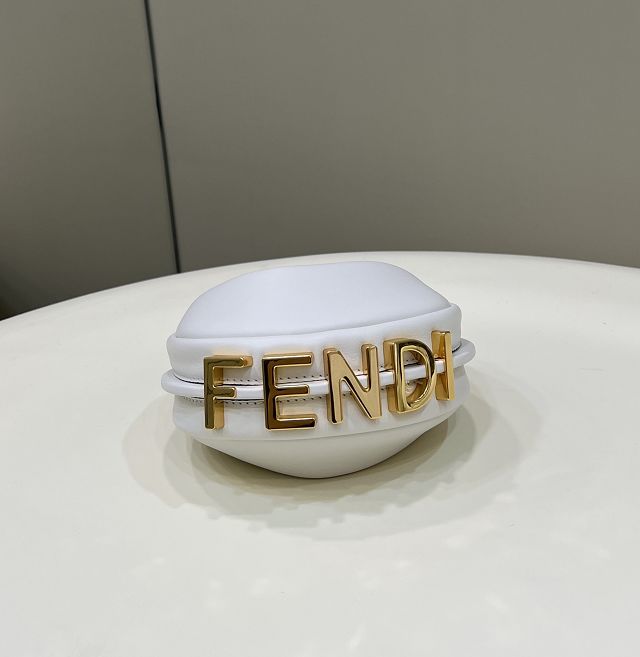 Fendi original calfskin nano fendigraphy bag 7AS089 white