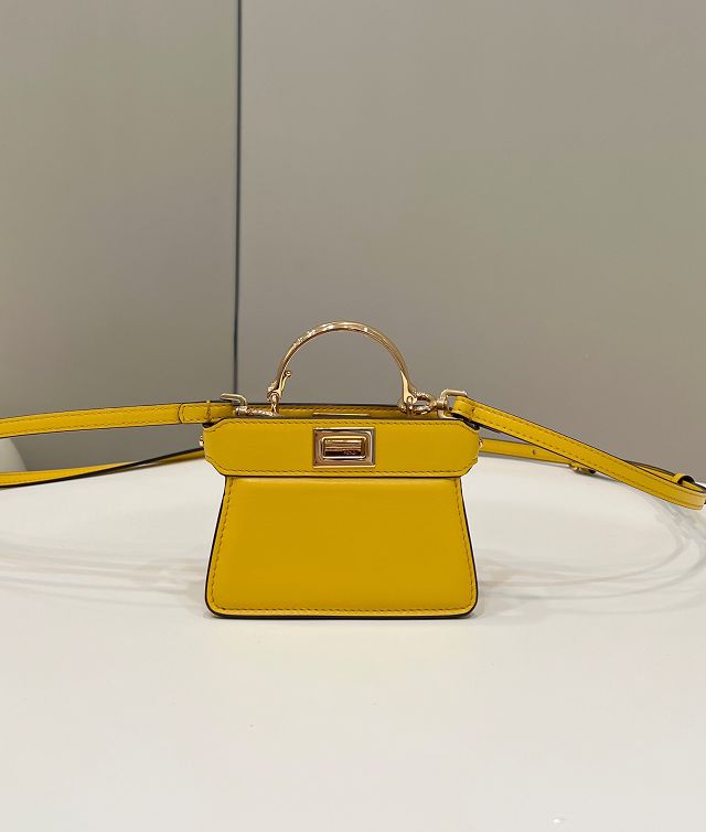 Fendi original lambskin nano peekaboo bag 7AS106 yellow