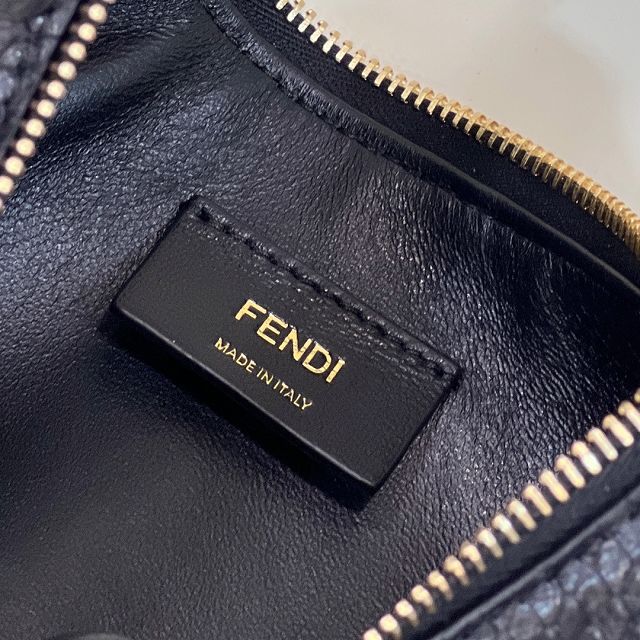 Fendi original python leather small fendigraphy bag 8BR798 black