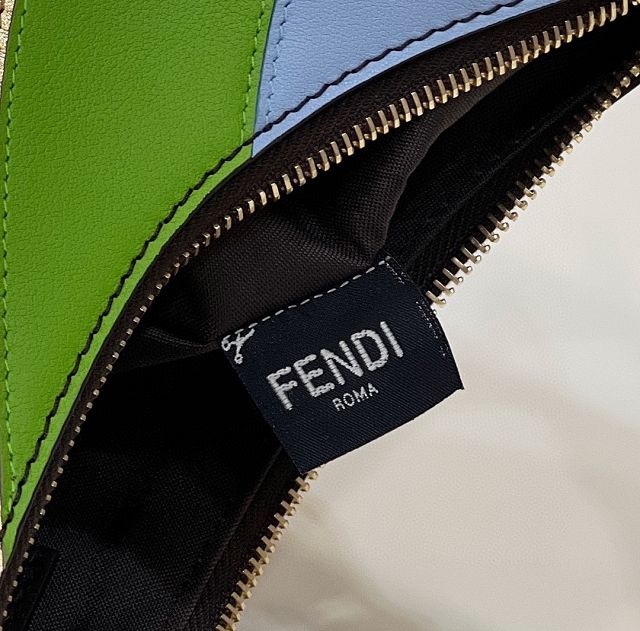 Fendi original suede small fendigraphy bag 8BR798 rainbow