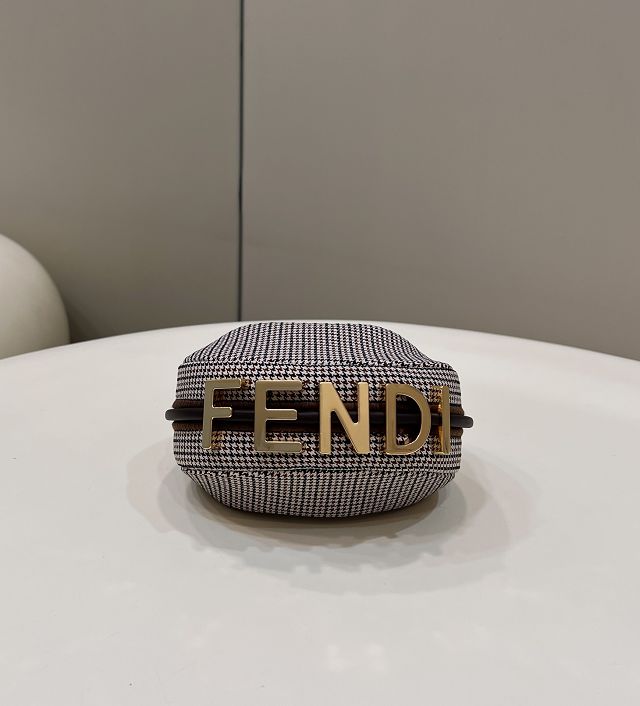 Fendi original wool nano fendigraphy bag 7AS089 beige