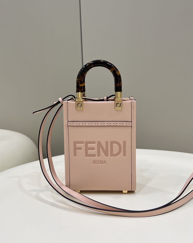 Fendi original calfskin mini sunshine shopper bag 8BS051 pink